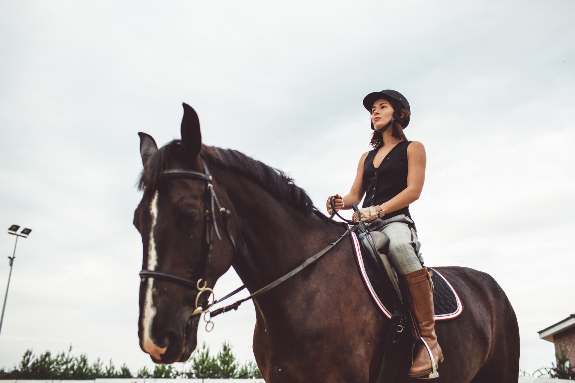 Rider on horseback during a riding class at KPRC